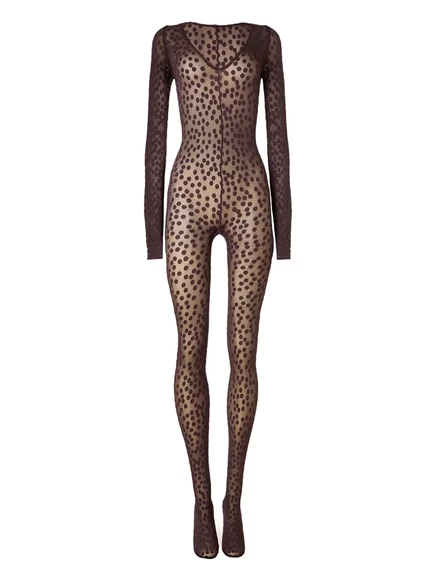 Женский комбинезон Wolford в горох, бордовый
