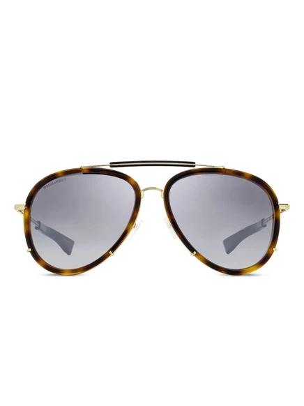 Солнцезащитные очки в пилотской оправе с двойным мостом DSQUARED2 EYEWEAR brown