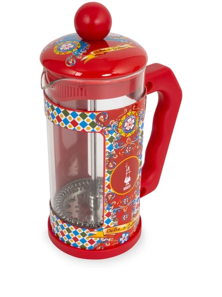 Френч-пресс Dolce & Gabbana x Bialetti с принтом Carretto, малый, из нержавеющей стали, красный