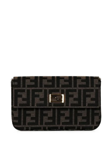 Клатч Fendi Zucca с мотивом FF, черный