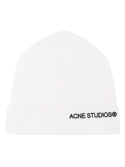 Унисекс шапка Acne Studios с вышитым логотипом, белая