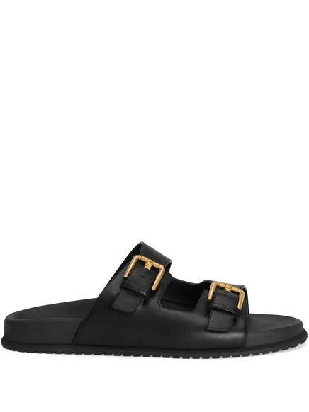 Слайды Dolce & Gabbana из кожи, черные