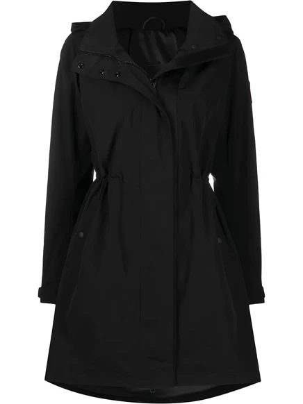 Женская парка Canada Goose с капюшоном и логотипом, черная