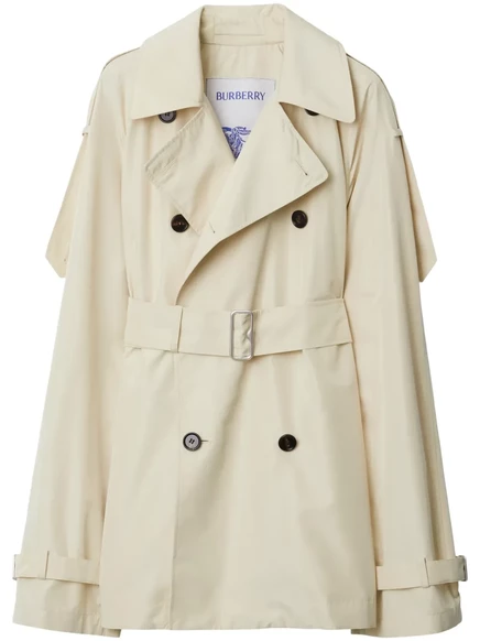 Короткий шелковый тренч от Burberry neutrals