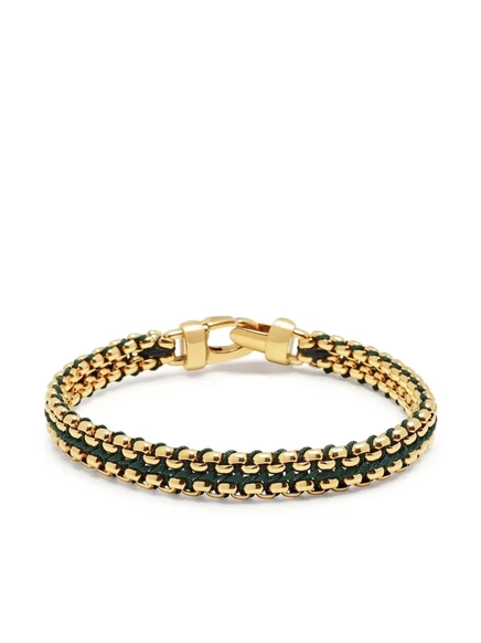 Мужской браслет Nialaya Jewelry плетёный 8 мм, золотистый