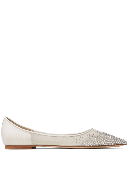 Женские балетки Jimmy Choo Love с кристаллами, белые