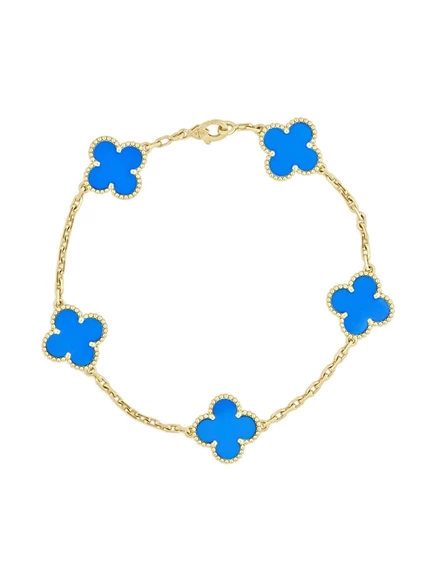 Женский браслет Van Cleef&Arpels Alhambra 18K, золотой, агат