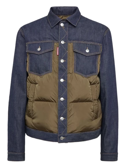 Мужской пуховик DSquared2 джинсовый, синий