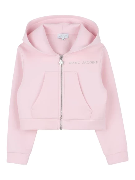 Детская толстовка Marc Jacobs Kids на молнии с капюшоном, розовая