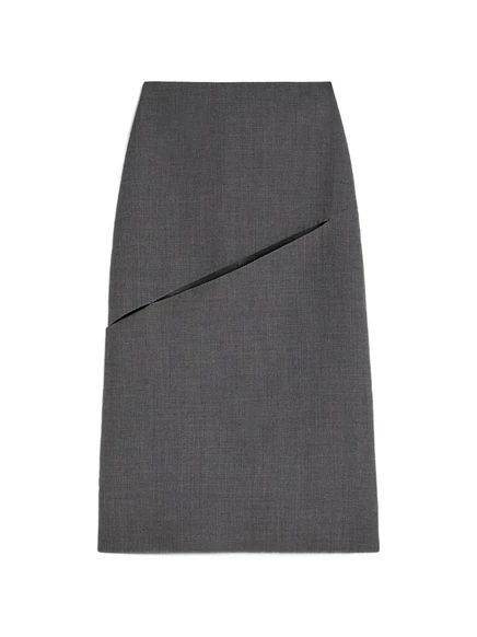 Женская юбка-карандаш Jil Sander из шерсти и шёлка, серая