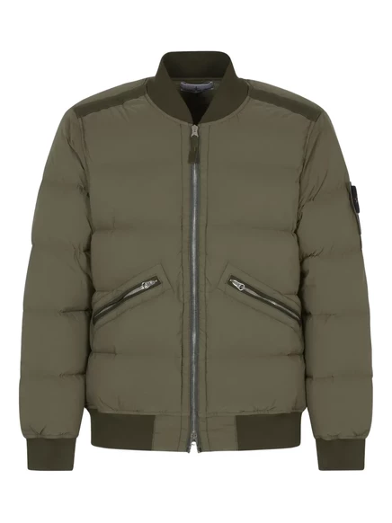 Куртка-бомбер с компасом и значком Stone Island green