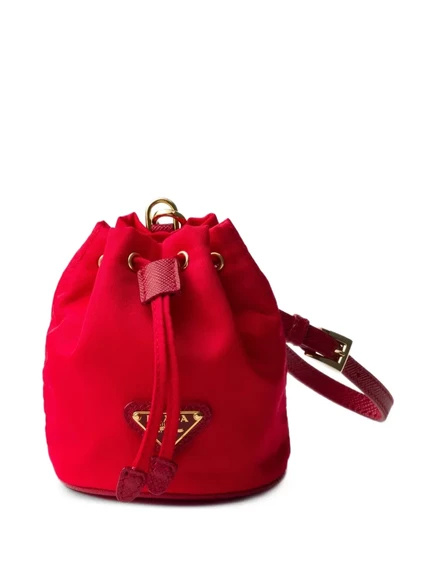 Женский брелок Prada Icon mini из Re-Nylon, красный