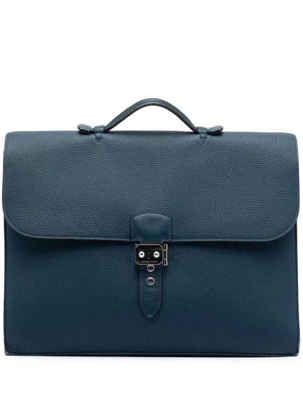 Портфель Hermès Pre-Owned Togo Sac A Depeches 38, синий