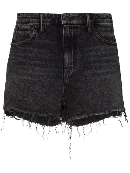Джинсовые шорты Alexander Wang с необработанным краем black
