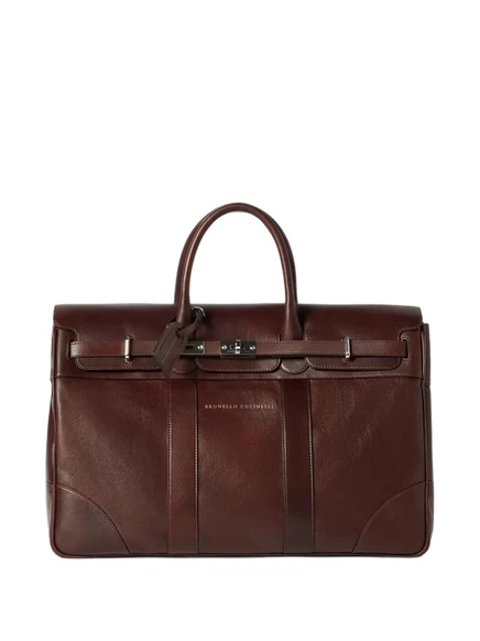 Дорожная сумка Brunello Cucinelli из кожи, коричневая