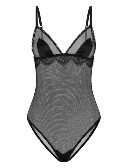 Женское боди Dolce & Gabbana кружевное прозрачное, черное