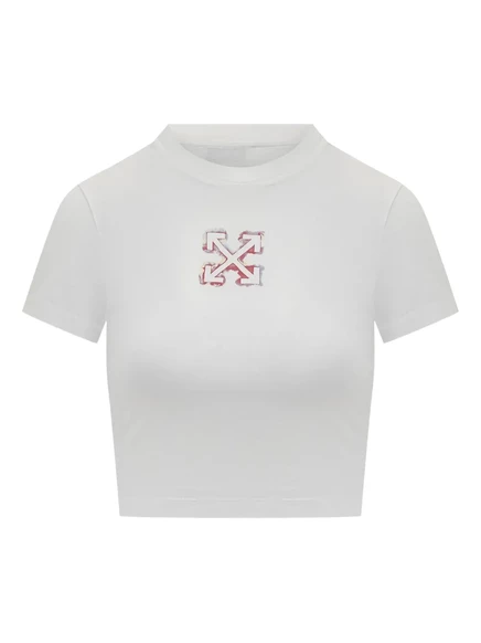 Женская футболка Off-White Arrow 90s-fit с принтом, белая