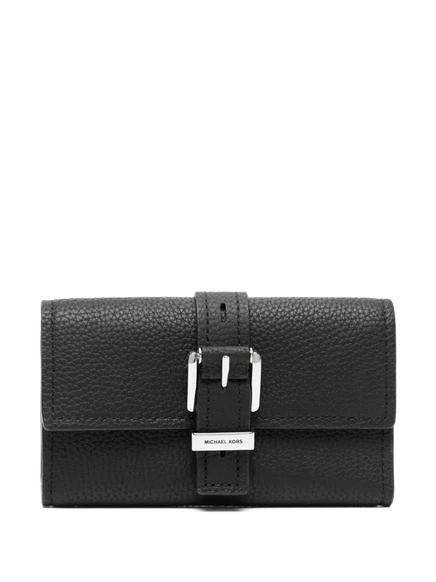 Женский кошелек Michael Kors складной с клапаном, черный