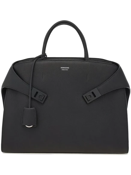 Мужской портфель Ferragamo Hug из зернистой кожи, черный