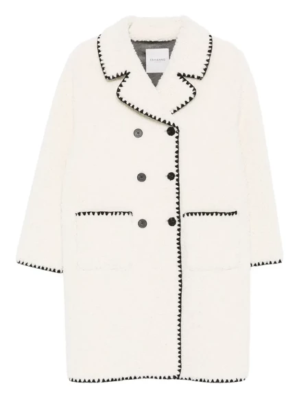 Двубортное пальто ERMANNO FIRENZE white