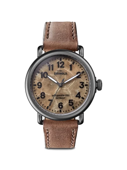 Мужские часы Shinola Runwell 41 мм кварцевые, коричневые