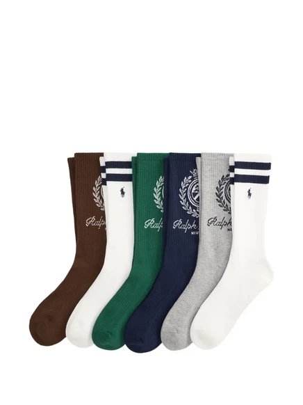 Мужские носки Polo Ralph Lauren 6 пар с логотипом, ассорти
