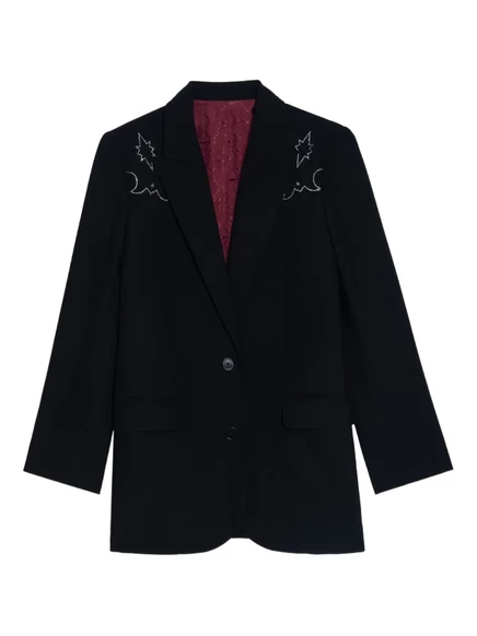 Женский пиджак Zadig & Voltaire с вышивкой, черный