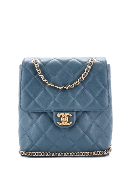 Рюкзак CHANEL CC Chain Flap, синий