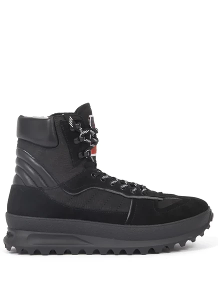 Кожаные кроссовки Maison Margiela Climber с высоким берцем black