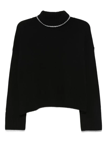 Укороченный свитер PINKO с высоким воротом black