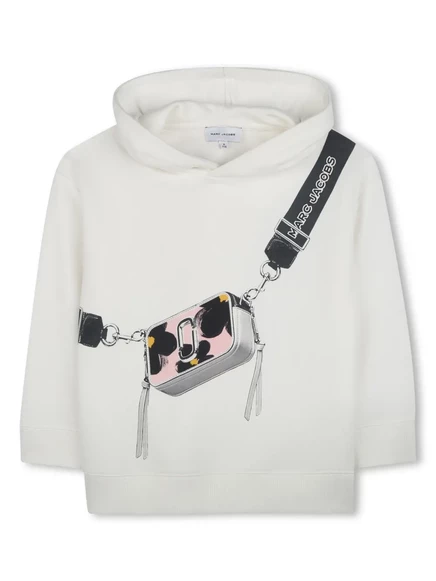 Детское худи Marc Jacobs Kids с логотипом, белое