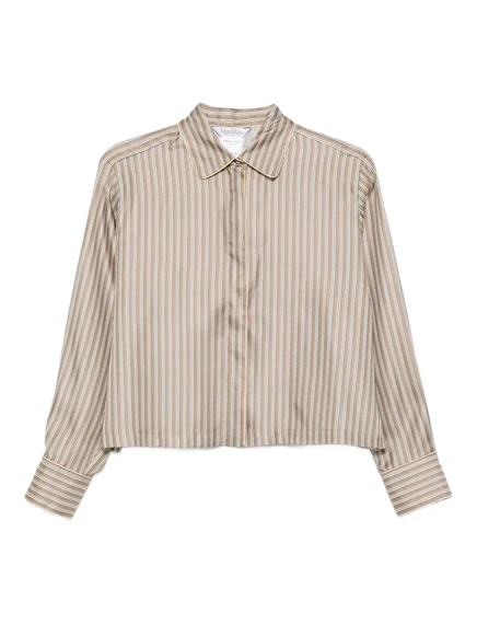 Женская шелковая рубашка Max Mara Brama, коричневая