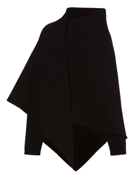 Пончо из натуральной шерсти Alberta Ferretti black