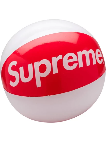 Пляжный мяч Supreme с логотипом, красно-белый