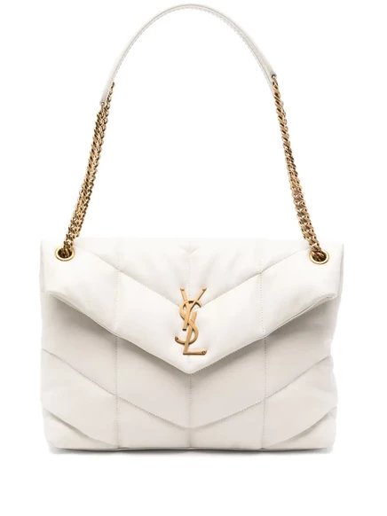 Сумка через плечо из фугу Saint Laurent medium Loulou white