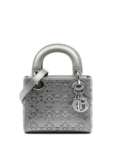 Женская сумка Christian Dior Lady Dior с кристаллами, серая