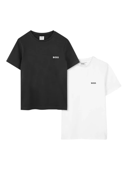 Две футболки для мальчиков BOSS Kidswear, черно-белые