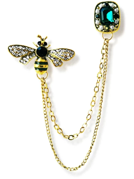 Брошь HZMER JEWELLERY Luxo Bee, золотистая