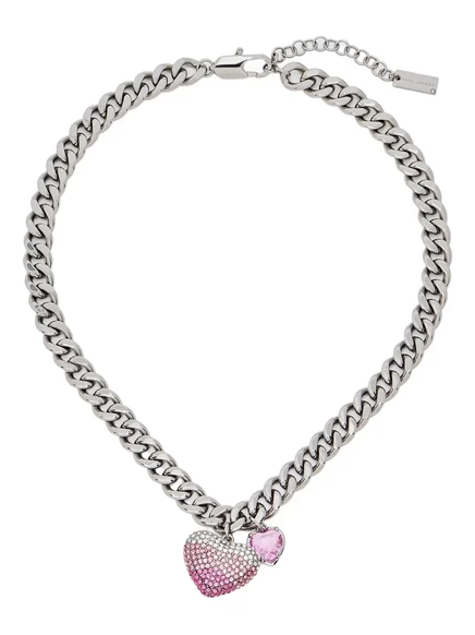 Женская цепочка Marc Jacobs Pave Ballon Heart, серебристая