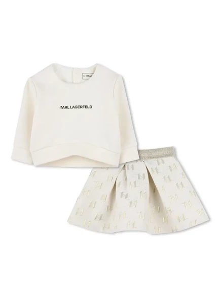 Детская трикотажная юбка Karl Lagerfeld (комплект из двух предметов) neutrals