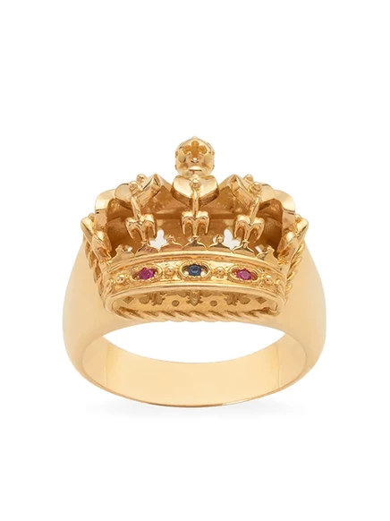 Мужское кольцо Dolce & Gabbana 18K, золото, рубин и сапфир