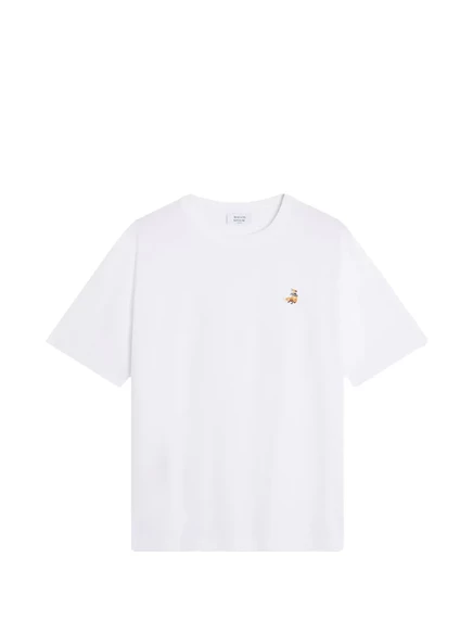 Мужская футболка Maison Kitsuné с вышивкой, белая