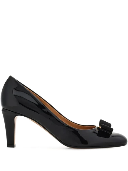 Туфли-лодочки Ferragamo с бантом Vara длиной 70 мм-подробная информация black