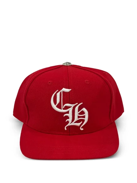 Мужская бейсболка Chrome Hearts CH logo, красная