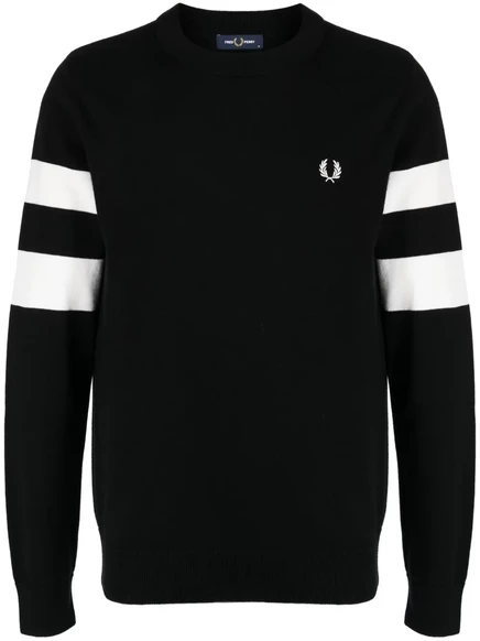 Мужской свитшот Fred Perry с вышивкой Ringer, черно-белый