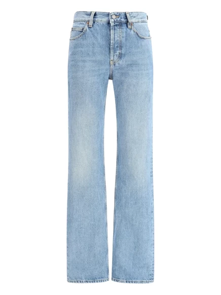Женские джинсы Saint Laurent Nico прямого кроя, голубые