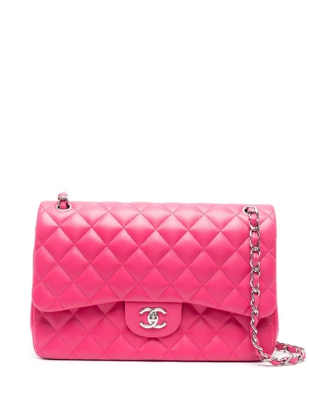 Кожаная сумка CHANEL Pre-Owned Jumbo, розовая
