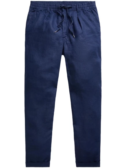 Мужские льняные брюки Polo Ralph Lauren с кулиской, синие