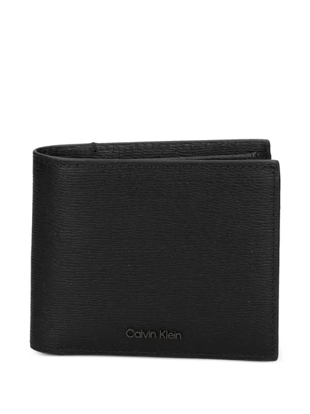 Мужское кожаное портмоне Calvin Klein с логотипом, черное
