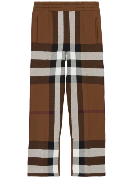 Спортивные брюки Burberry с клетчатым принтом  brown